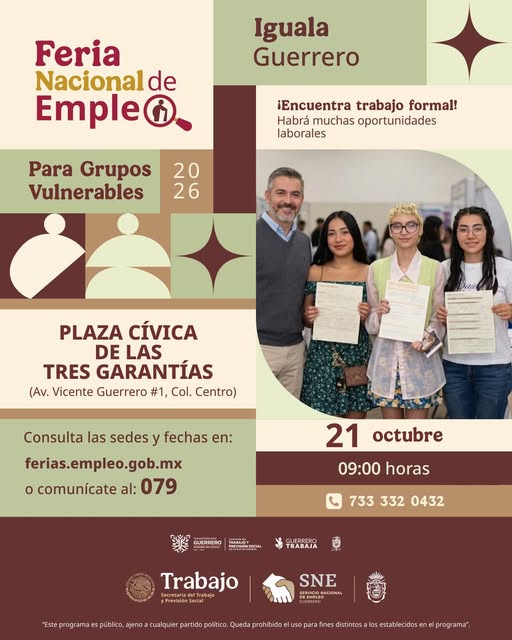 Cartel de la Feria Nacional de Empleo compartido por CANACO